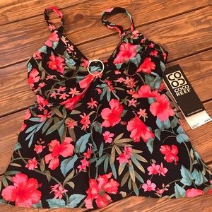 Coco Reef Bra Size 36 DD Black Floral Tankini